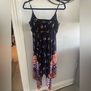 Black dress with colorful details